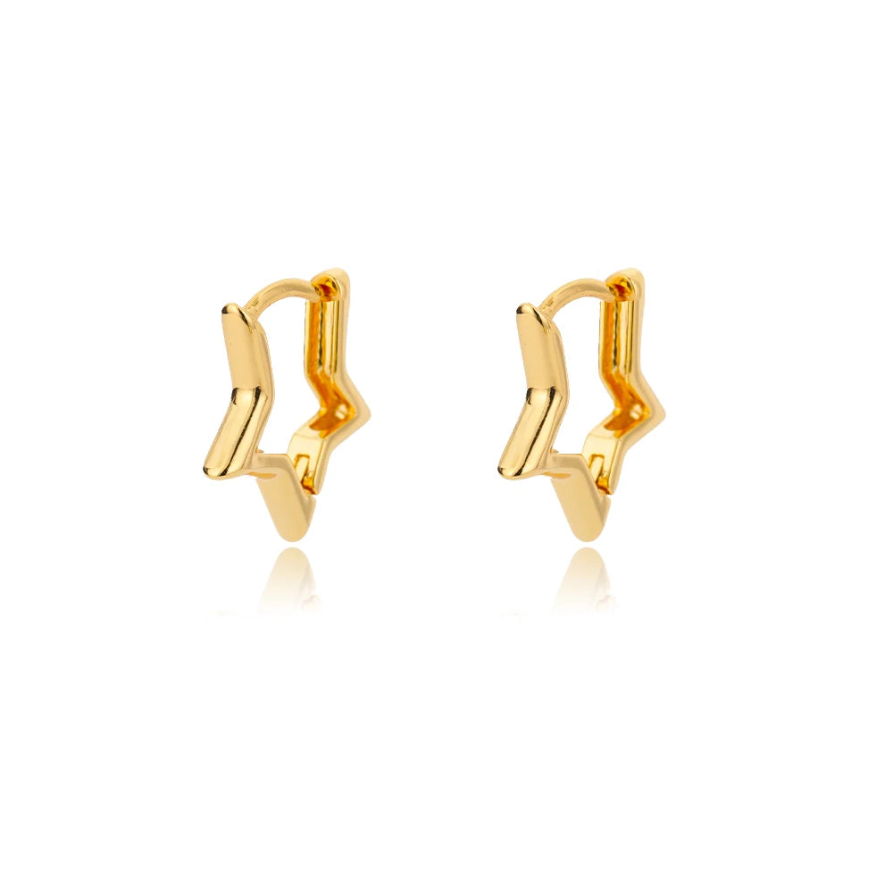 ✨ Geometric Star Earrings for Women – Stainless Steel Star Hoop Studs | Hypoallergenic Fashion Jewelry Gift