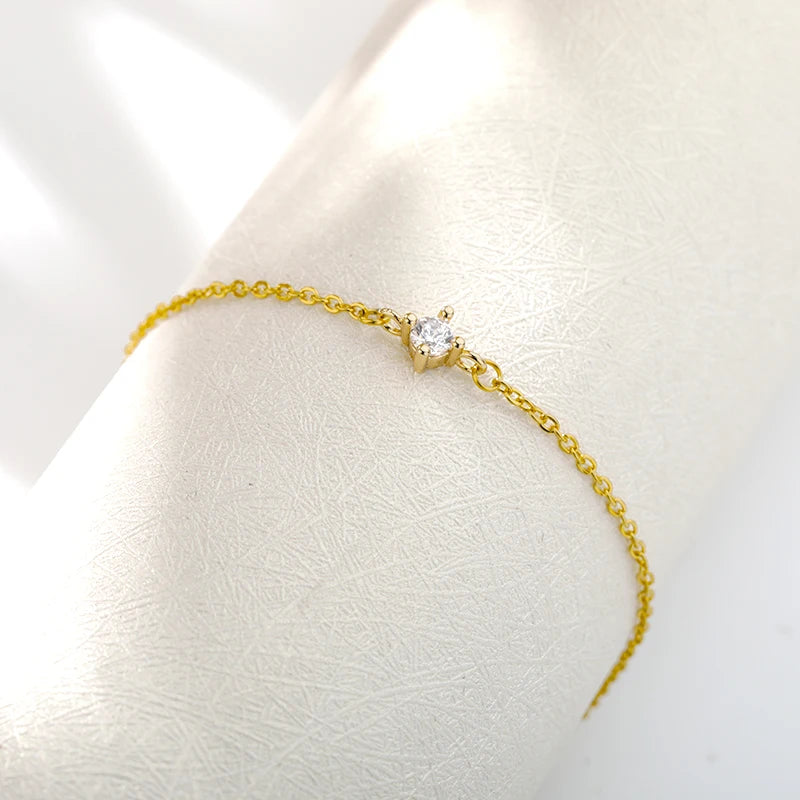 Single Zircon Circle Bead Bracelet for Women | Stainless Steel Trendy Summer Jewelry | Couple & Friend Gift 2023