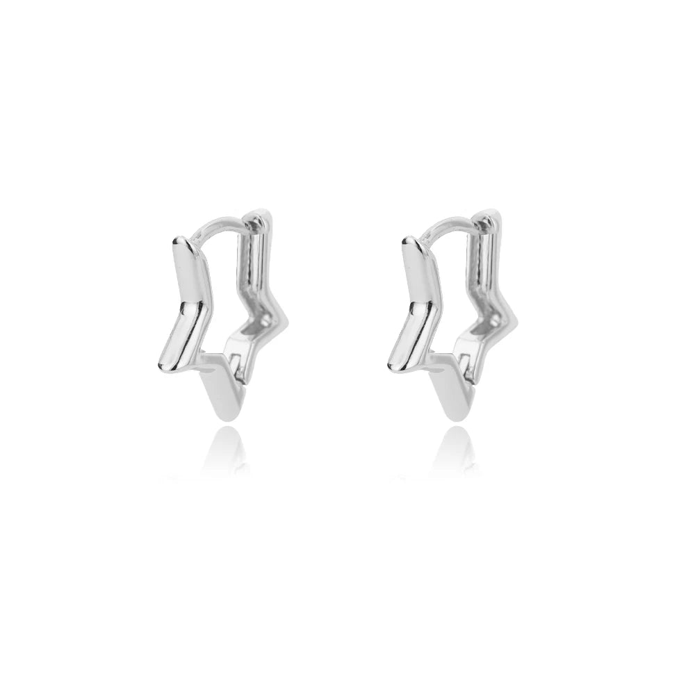 ✨ Geometric Star Earrings for Women – Stainless Steel Star Hoop Studs | Hypoallergenic Fashion Jewelry Gift