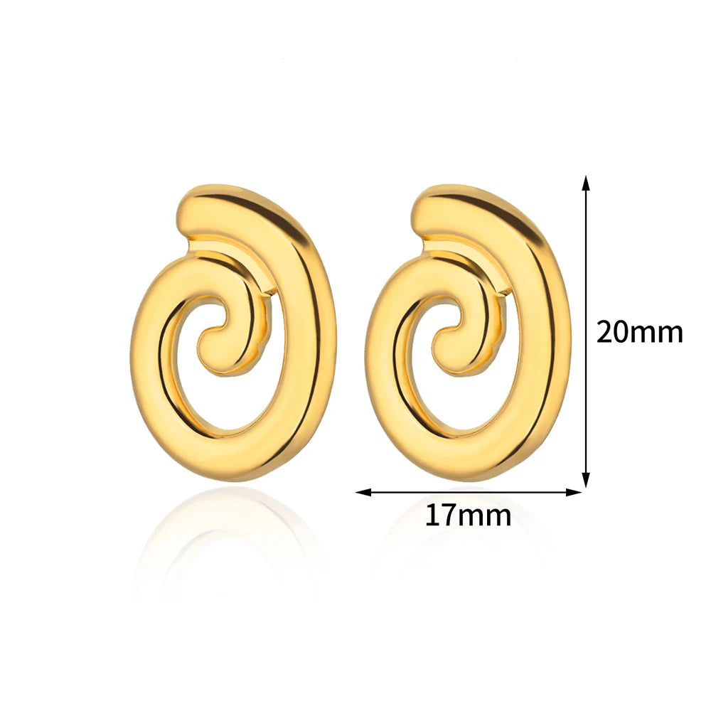✨ Vintage Irregular Claw Hook Earrings – Gold Stainless Steel Striped Studs for Women | Party, Wedding & Gift Jewelry