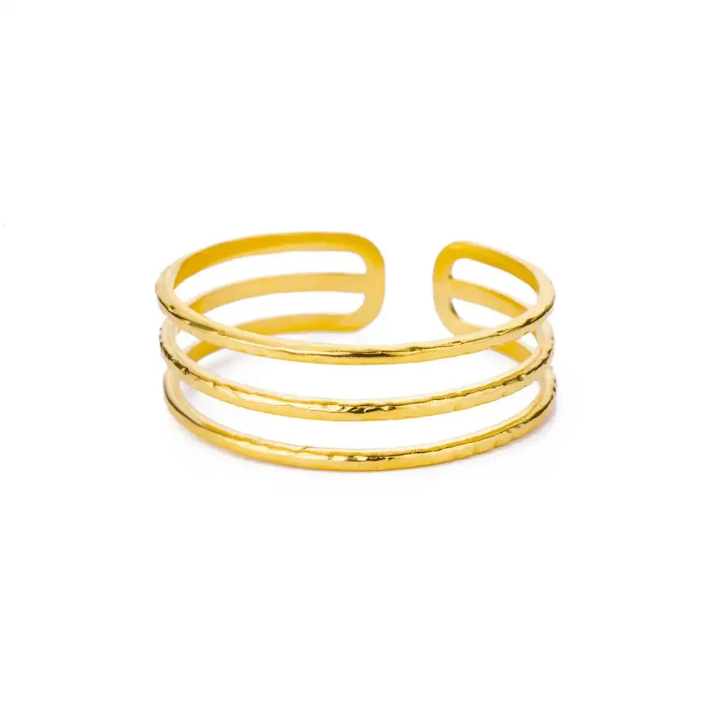 ✨ Stainless Steel Multi-Layer Bangle Bracelet for Women | Gold Plated Luxury Cuff | Trendy 2023 Fashion Jewelry