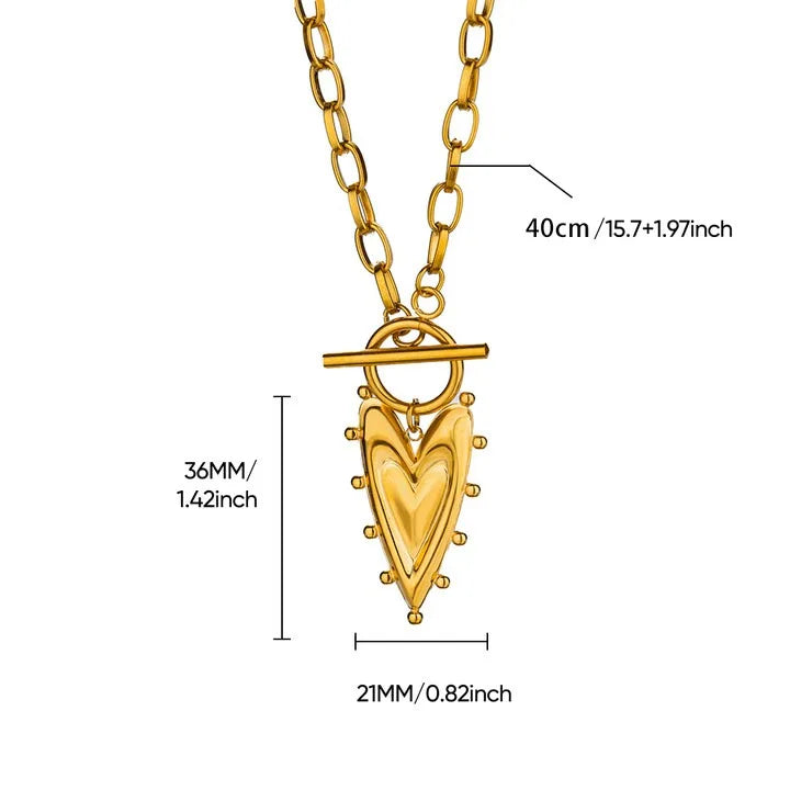✨ Stainless Steel Love Heart Pendant Necklace for Women – 2025 Trendy Lip Chain Jewelry | Minimalist Gift with Free Shipping