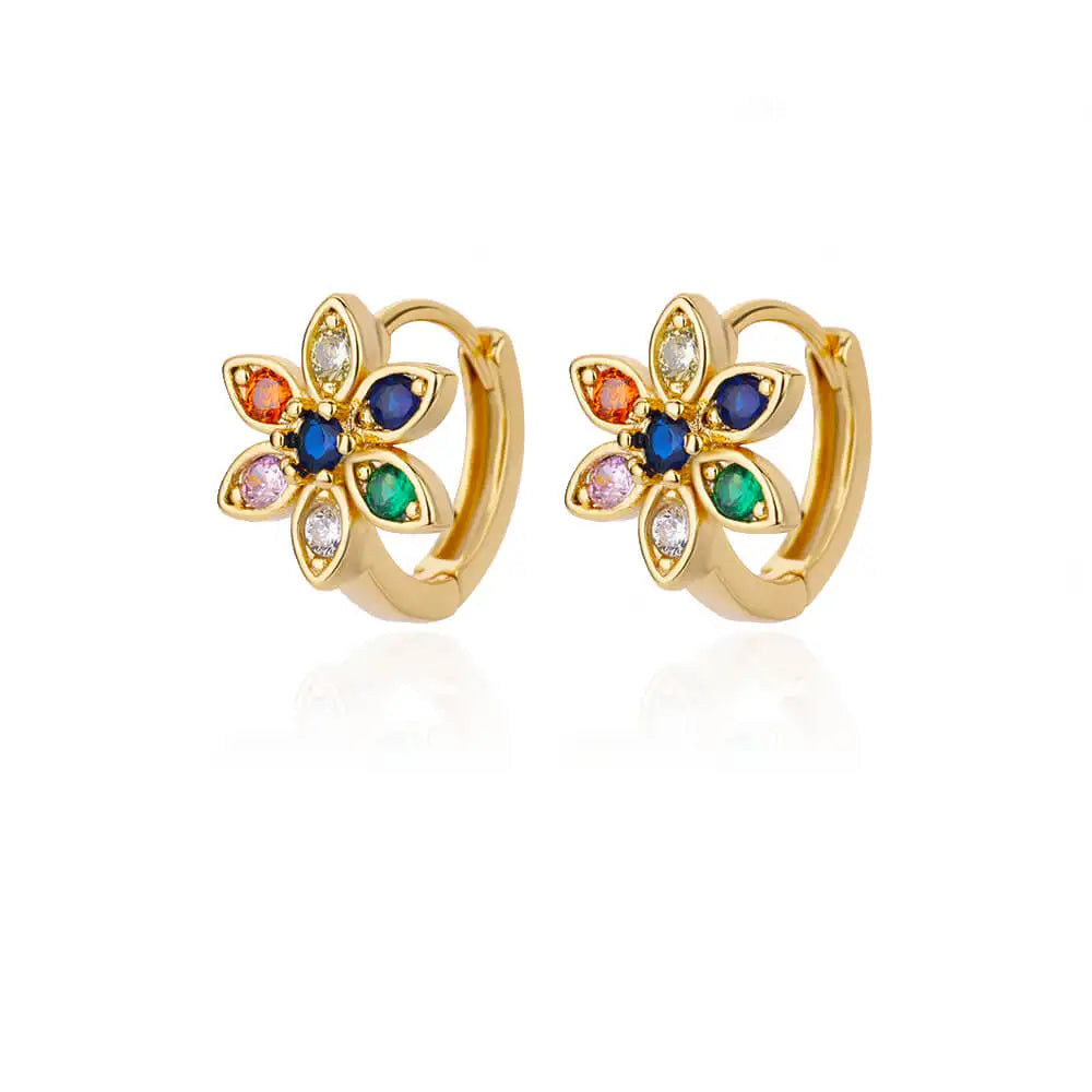 π Zircon Four Leaf Clover Earrings for Women | Stainless Steel Hoop Studs | Aesthetic Wedding & Party Jewelry Gift