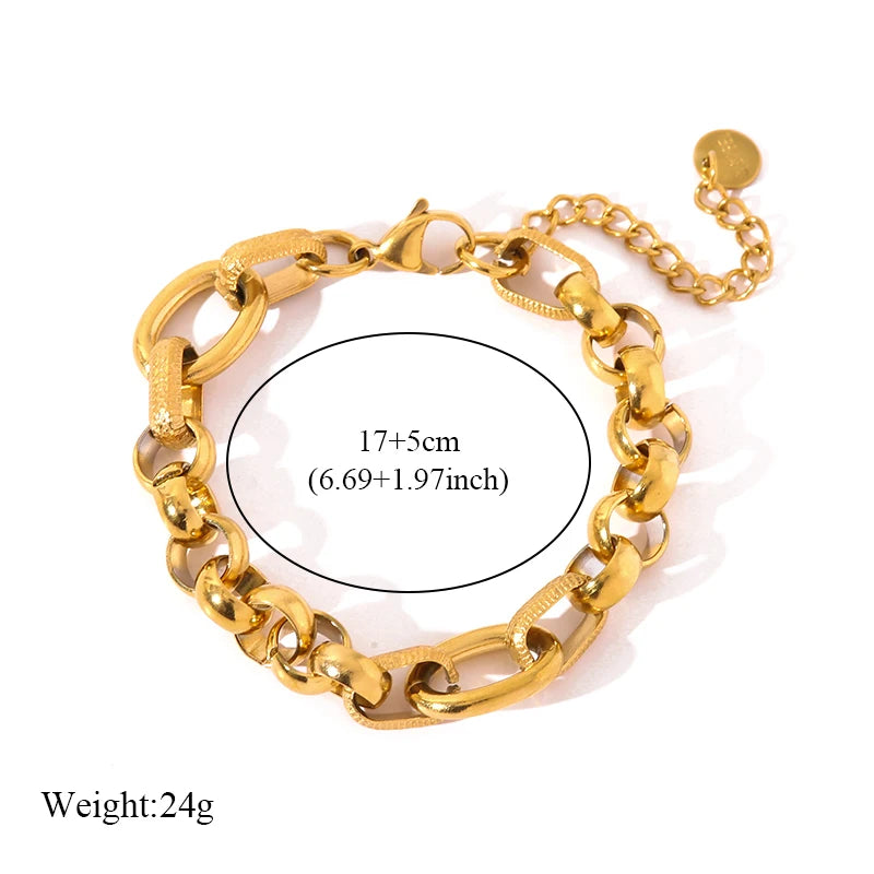 EILIECK 316L Stainless Steel Twisted Bracelet Bangle for Women – Trendy 18K Gold Plated, Waterproof Chain Jewelry, Party & Gift