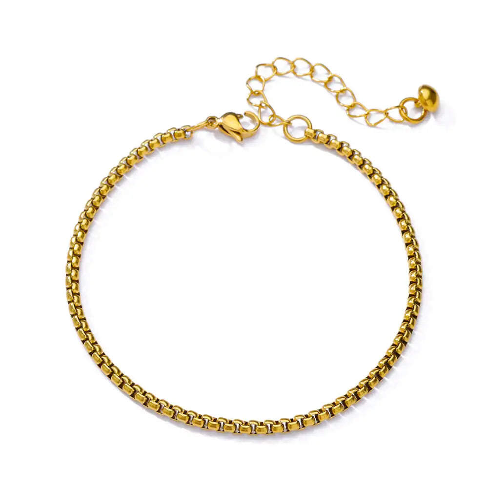 ✨ Minimalist Paperclip Chain Anklet for Women | Stainless Steel Gold Link Chain Bracelet | Trendy Jewelry Gift for Mom