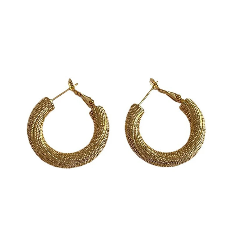 ✨ Classic Copper Clip-On Earrings for Women – Elegant Round Fashion Jewelry | Trendy Party & Holiday Gift