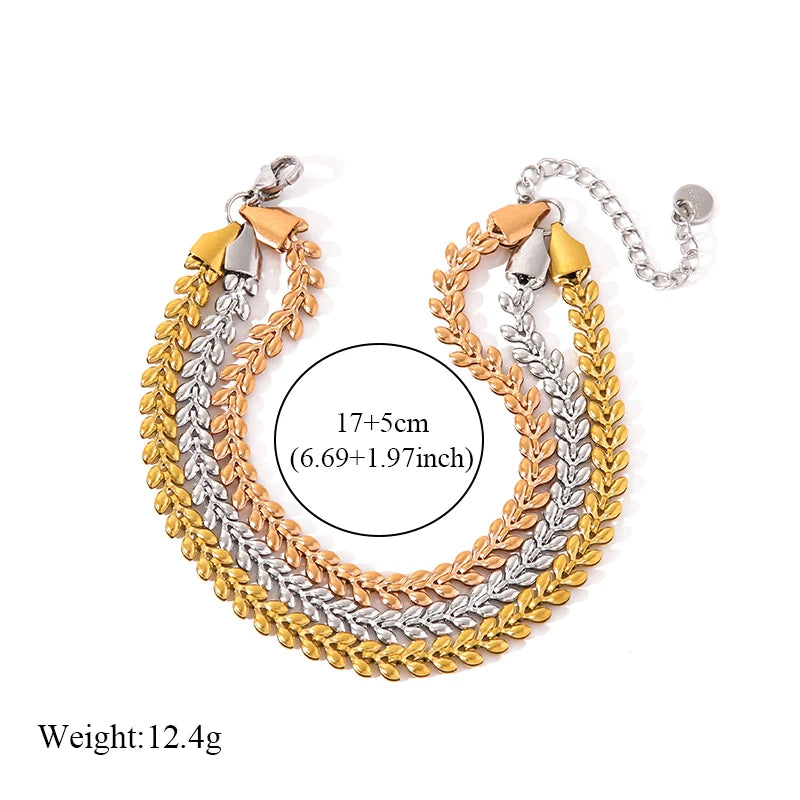 EILIECK 316L Stainless Steel Twisted Bracelet Bangle for Women – Trendy 18K Gold Plated, Waterproof Chain Jewelry, Party & Gift