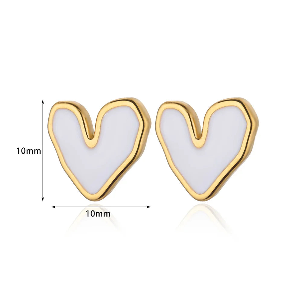 ❤️ Minimalist Heart Stud Earrings for Women | Stainless Steel Aesthetic Jewelry | Wedding & Christmas Gift Accessories
