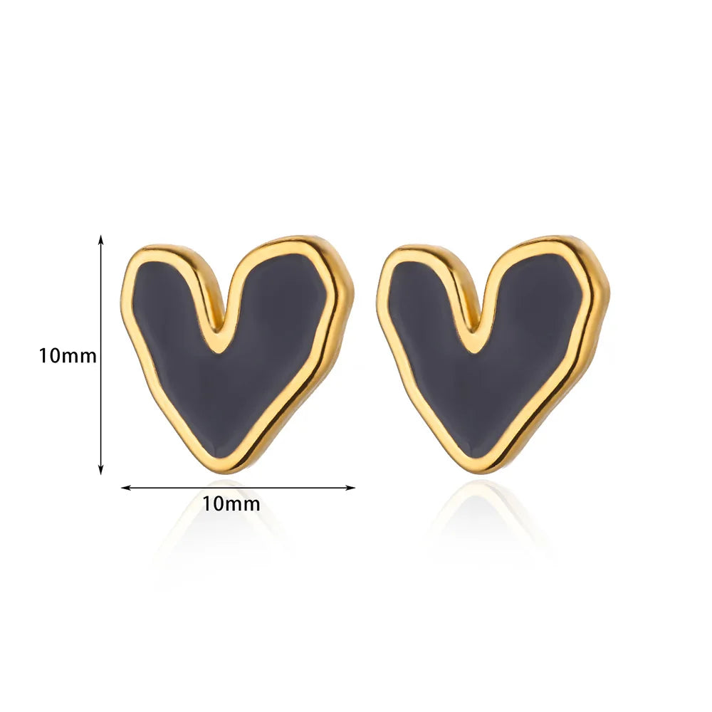 ❤️ Minimalist Heart Stud Earrings for Women | Stainless Steel Aesthetic Jewelry | Wedding & Christmas Gift Accessories