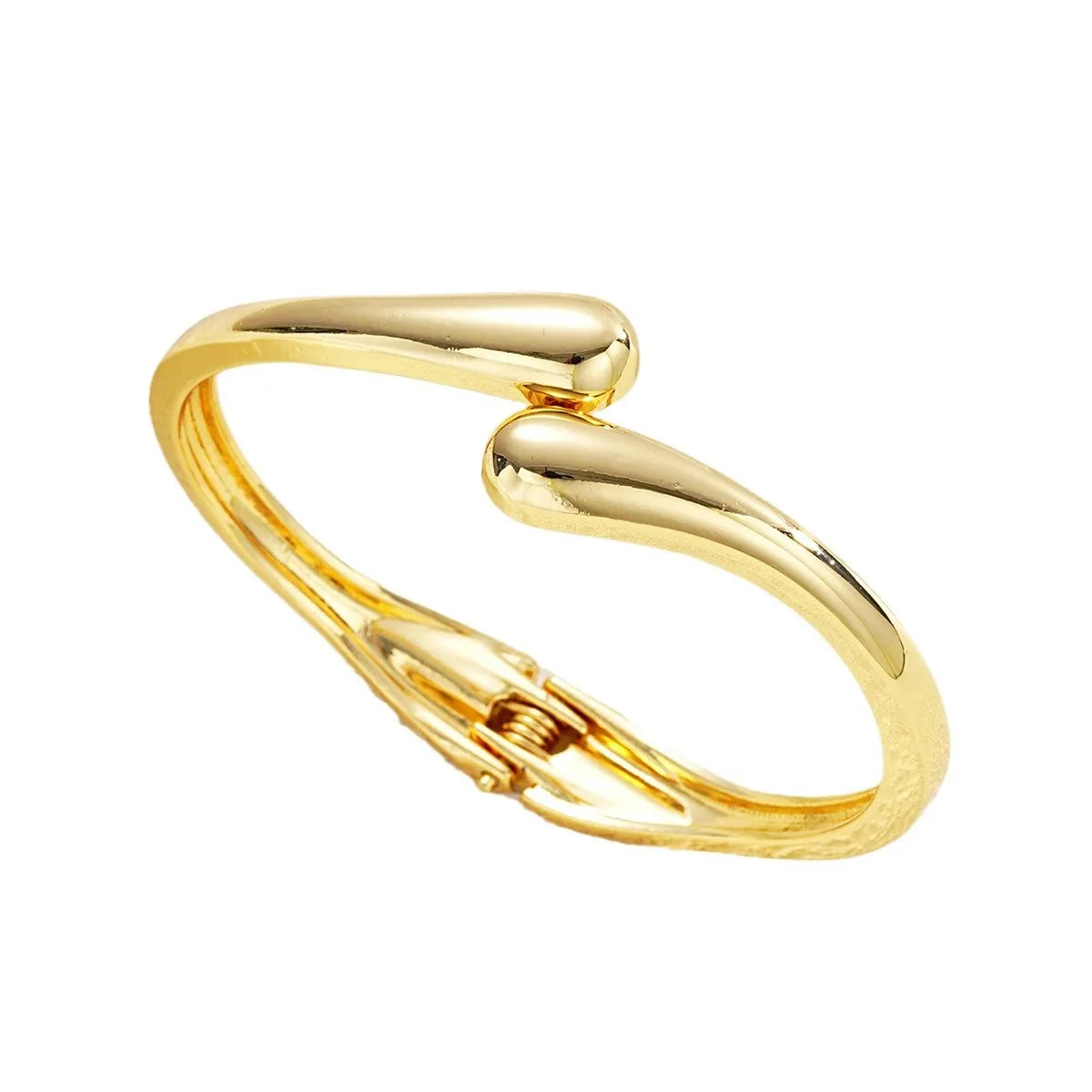 Hot Sale Water Drop Bangle Bracelet for Women – Exaggerated Smooth Surface Adjustable Metal Cuff | Punk Style Fashion Jewelry