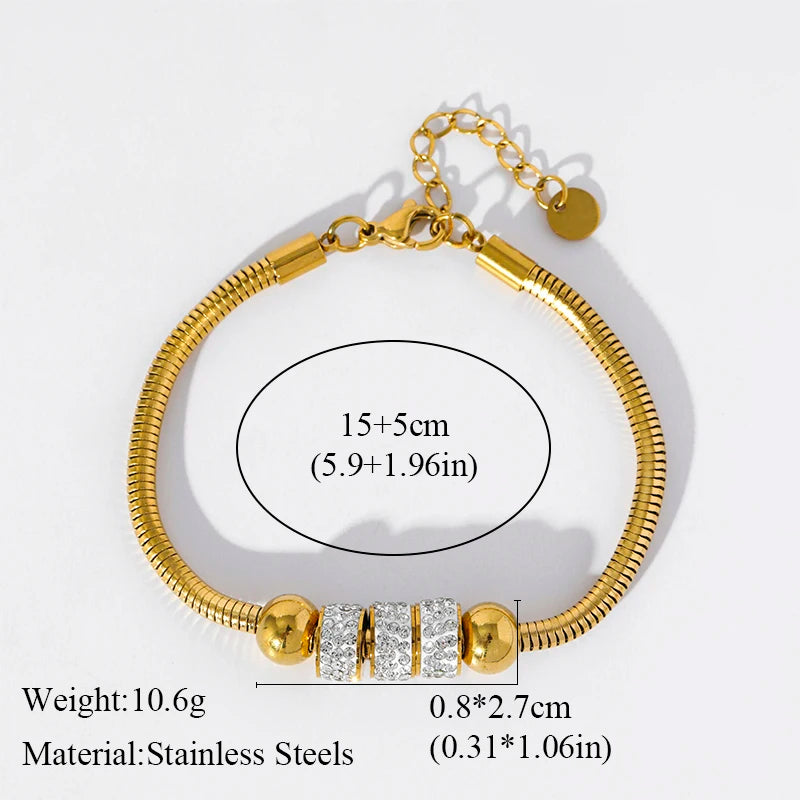 EILIECK 316L Stainless Steel Twisted Bracelet Bangle for Women – Trendy 18K Gold Plated, Waterproof Chain Jewelry, Party & Gift