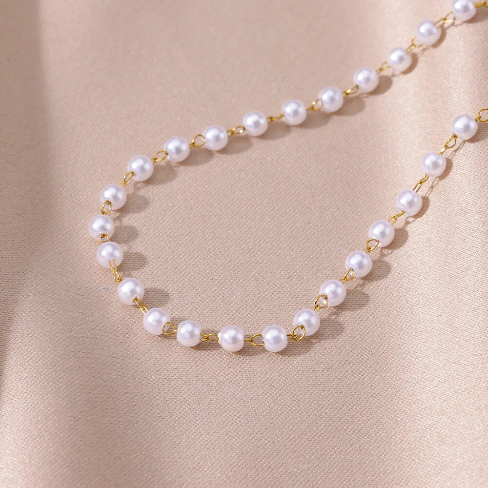 β¨ Elegant Pearl Chain Anklet for Women | 18K Gold Plated Stainless Steel Summer Beach Jewelry Gift