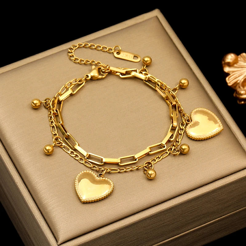 EILIECK 316L Stainless Steel Twisted Bracelet Bangle for Women – Trendy 18K Gold Plated, Waterproof Chain Jewelry, Party & Gift