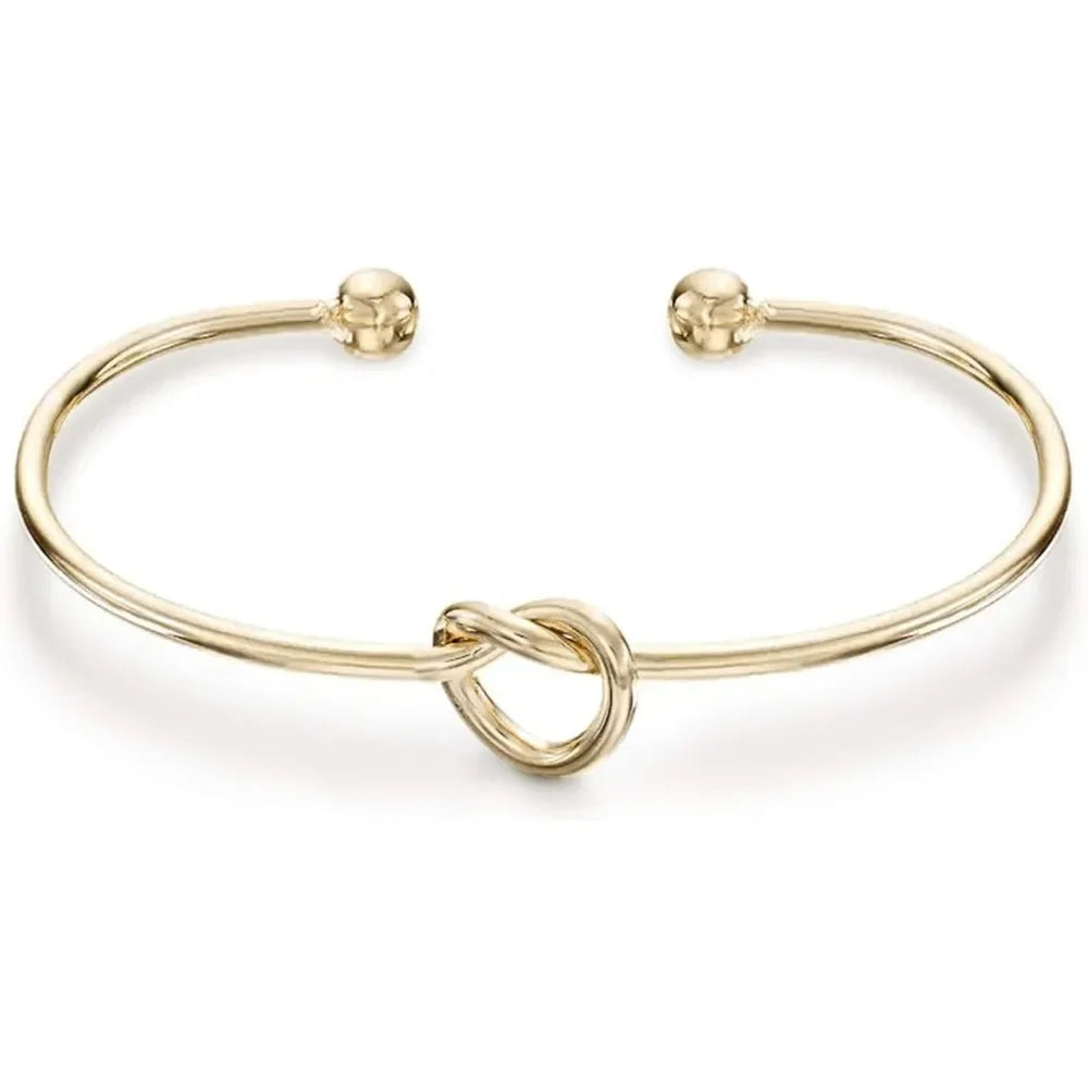 Forever Love Knot Infinity Bangle – Adjustable Gold & Silver Plated Bracelet for Women | Symbol of Eternal Love