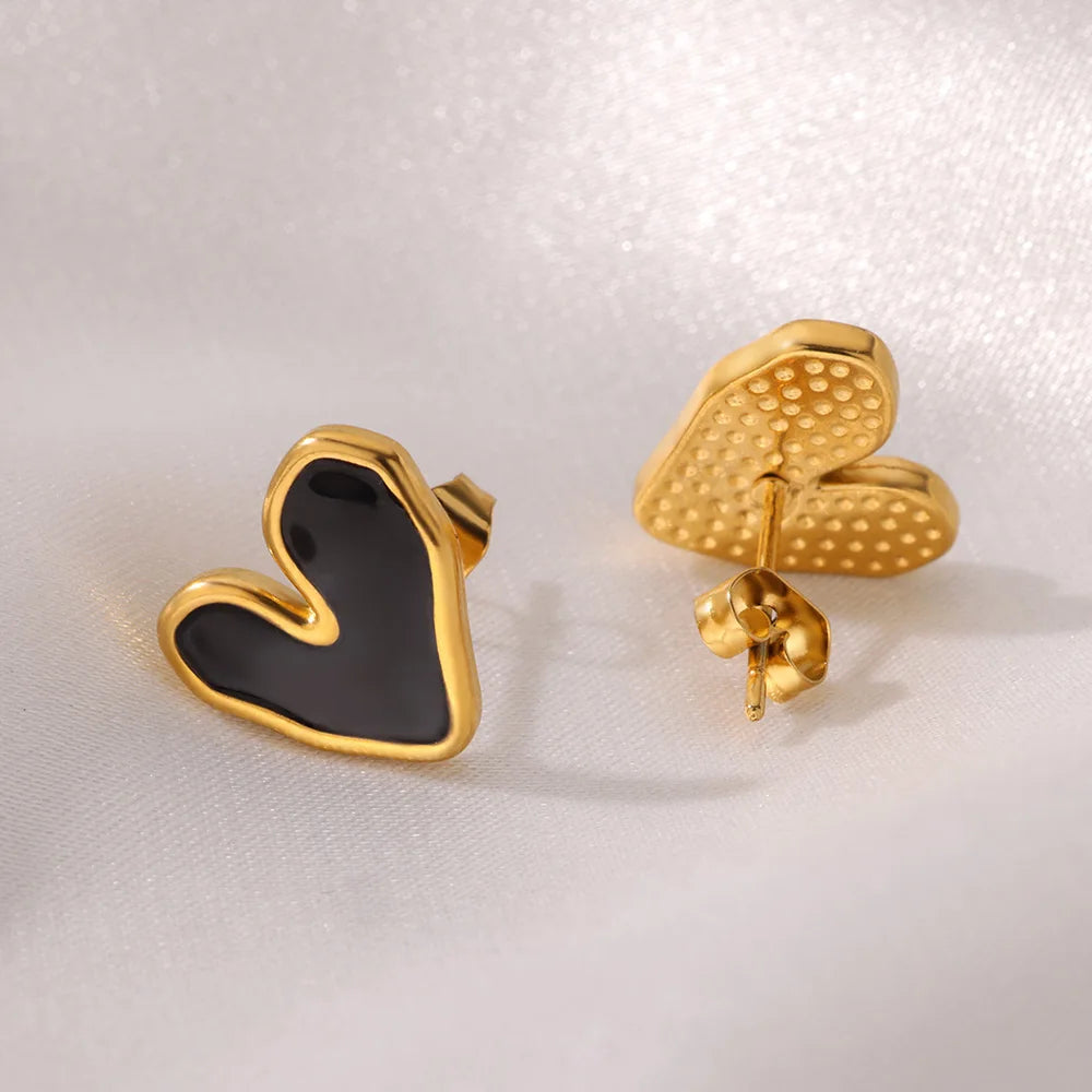❤️ Minimalist Heart Stud Earrings for Women | Stainless Steel Aesthetic Jewelry | Wedding & Christmas Gift Accessories