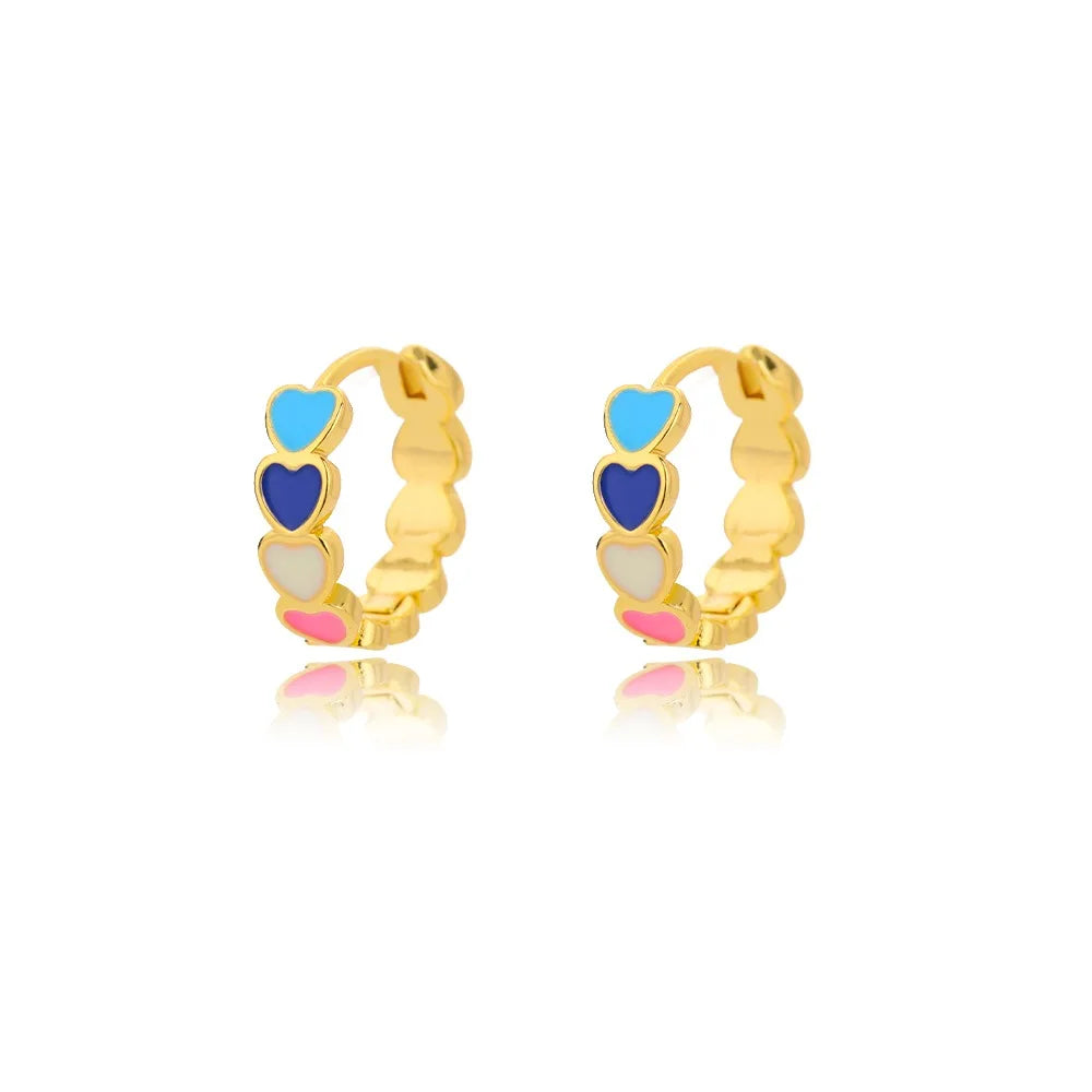 ✨ Hollow Zircon Heart Earrings for Women – Gold Stainless Steel Luxury Studs | Wedding, Couple & Gift Jewelry