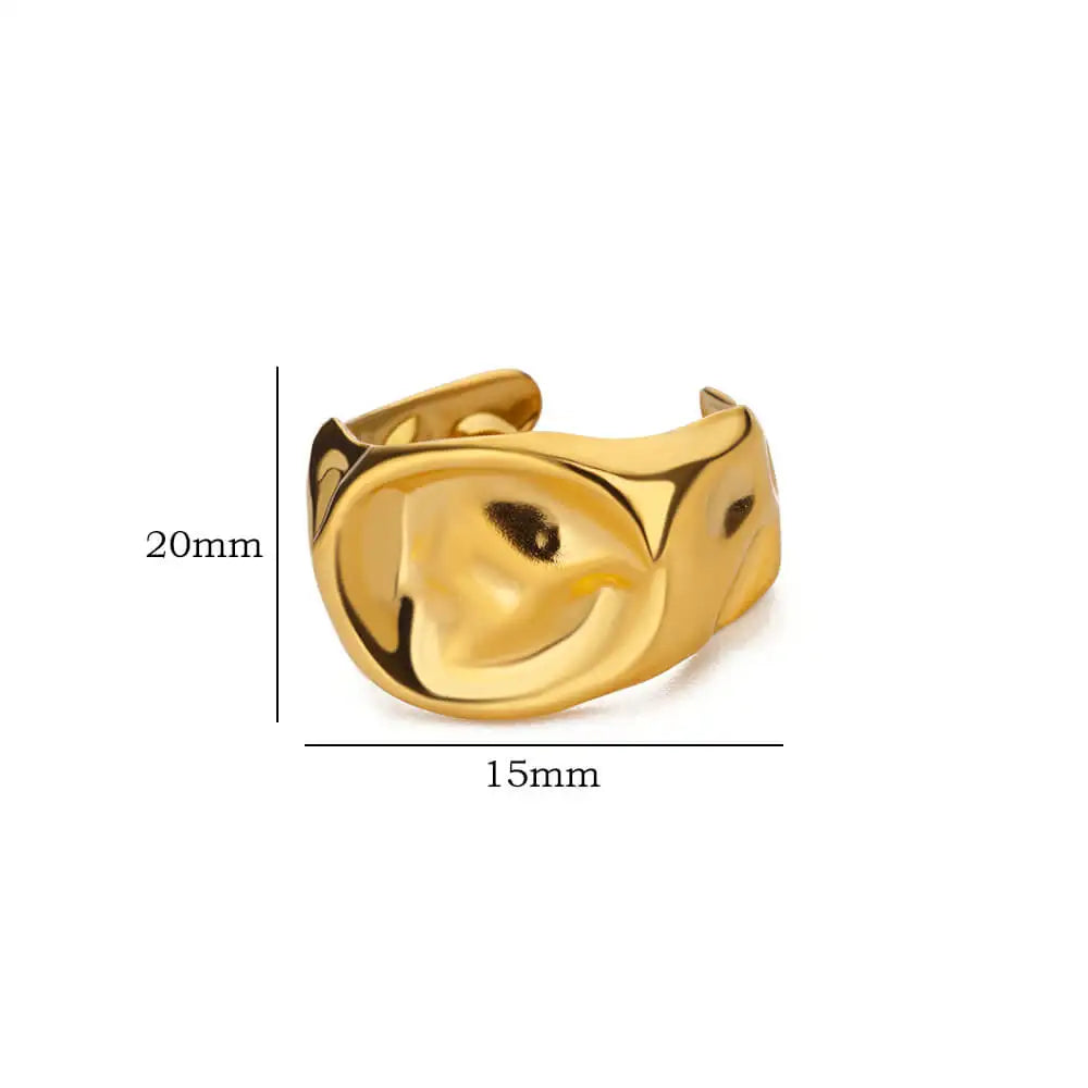 Irregular Geometric Gold Ring – Stainless Steel Party & Fashion Jewelry for Women