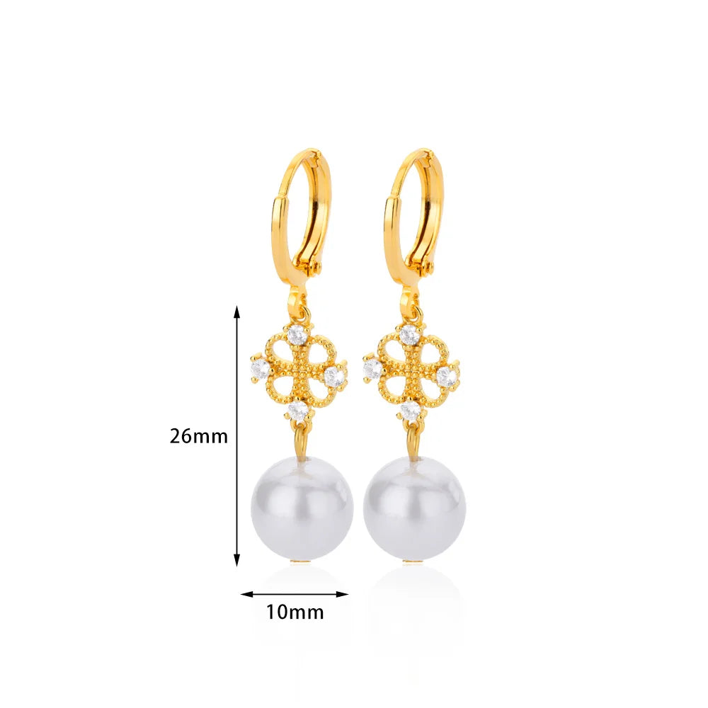 ✨ Gold-Plated Butterfly Zircon & Pearl Drop Earrings – Stainless Steel Luxury Jewelry for Women | Aesthetic Gift 2023