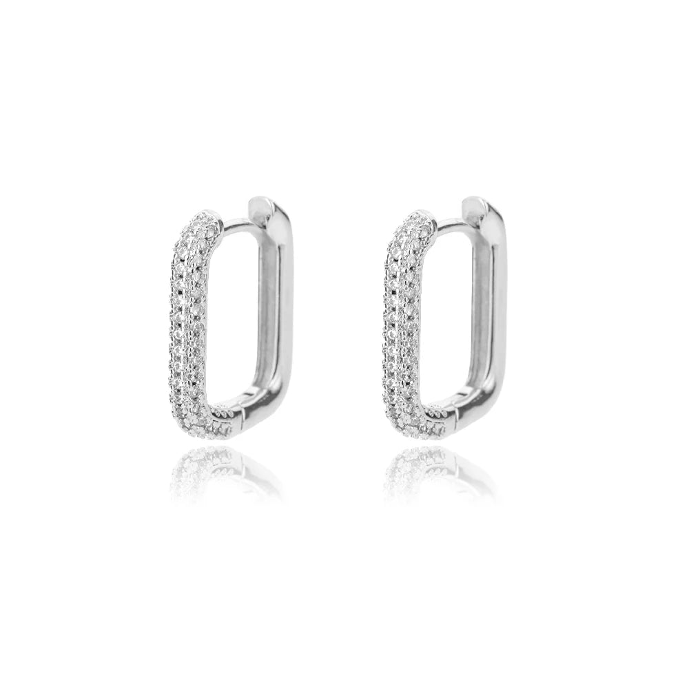 ✨ Minimalist Zircon Irregular Stud Earrings – Stainless Steel Round Fashion Jewelry for Women | Party, Wedding & Gift