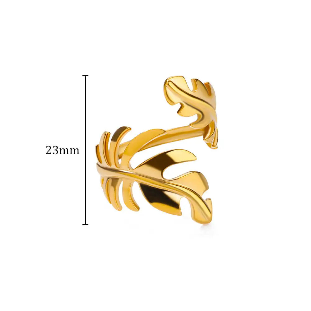 Minimalist Irregular Geometric Gold Stainless Steel Adjustable Open Ring for Women
