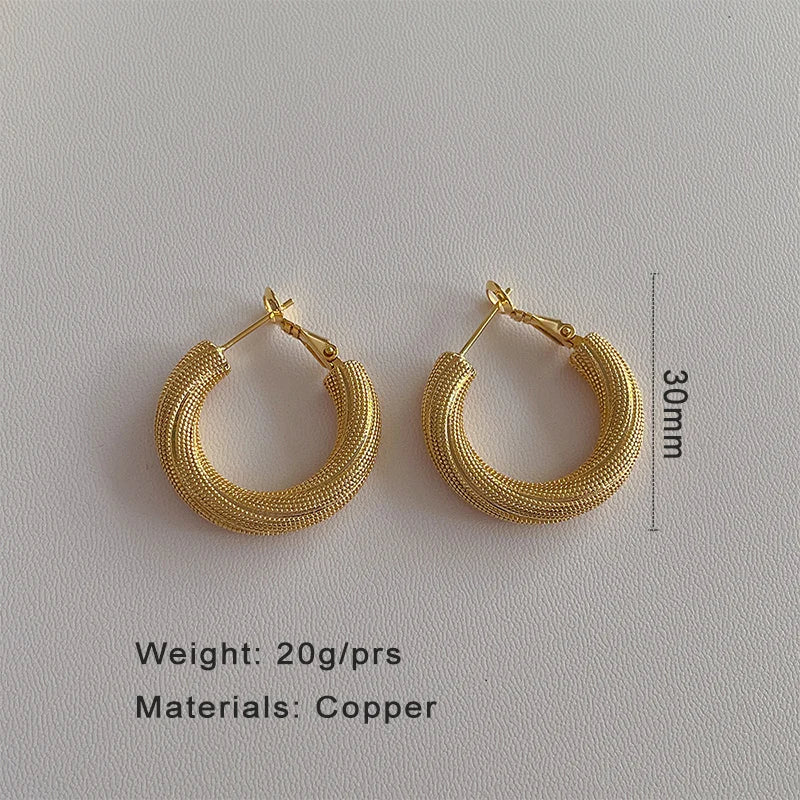 ✨ Classic Copper Clip-On Earrings for Women – Elegant Round Fashion Jewelry | Trendy Party & Holiday Gift