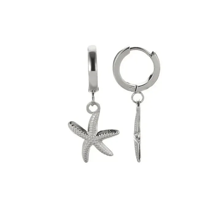 ✨ Vintage Starfish Stud Earrings for Women – Gold Stainless Steel Ocean-Inspired Jewelry | Summer Party & Gift 2025