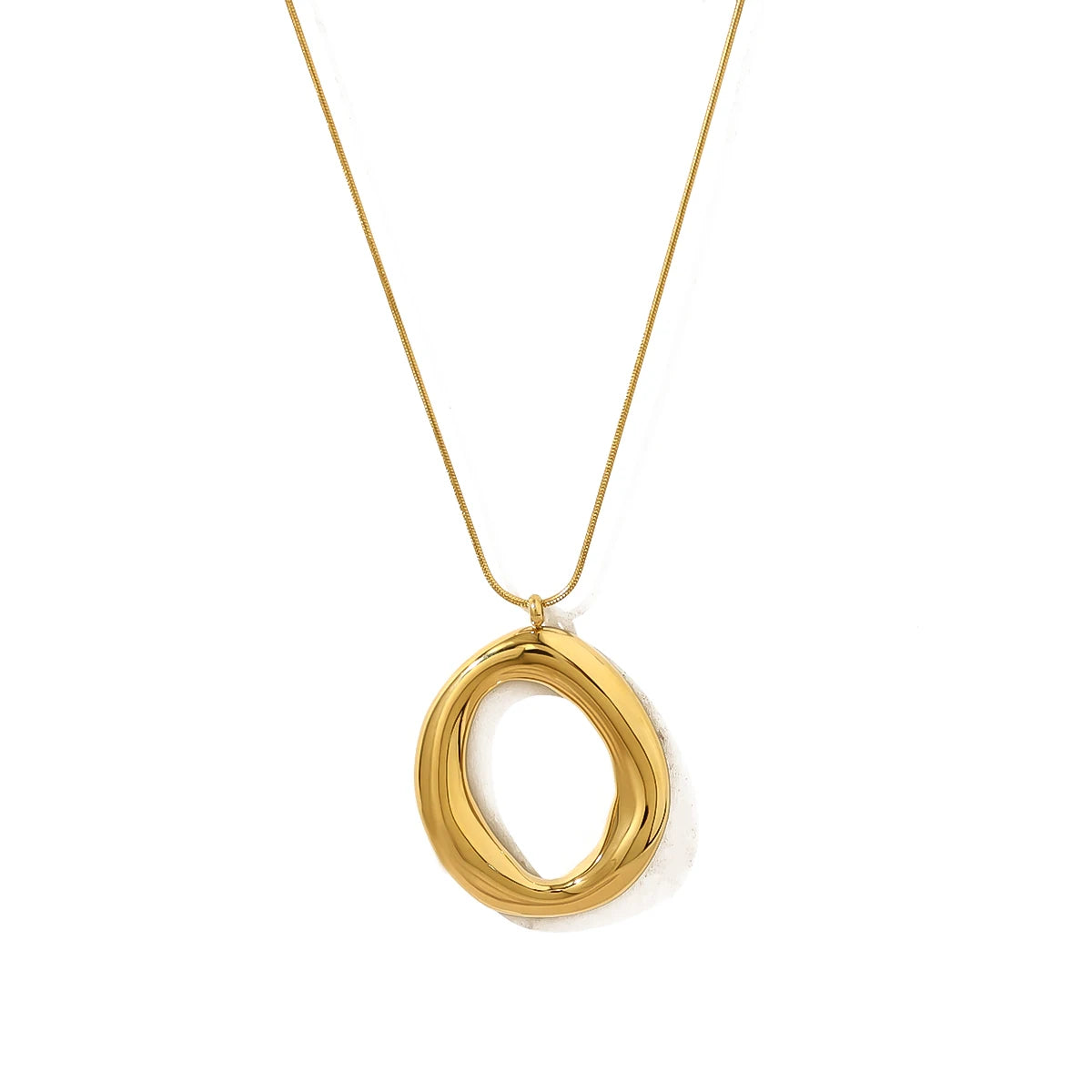 ✨ WILD & FREE Stainless Steel Irregular Pendant Necklace for Women | Snake Bone Chain | 18K Gold Plated Trendy Jewelry