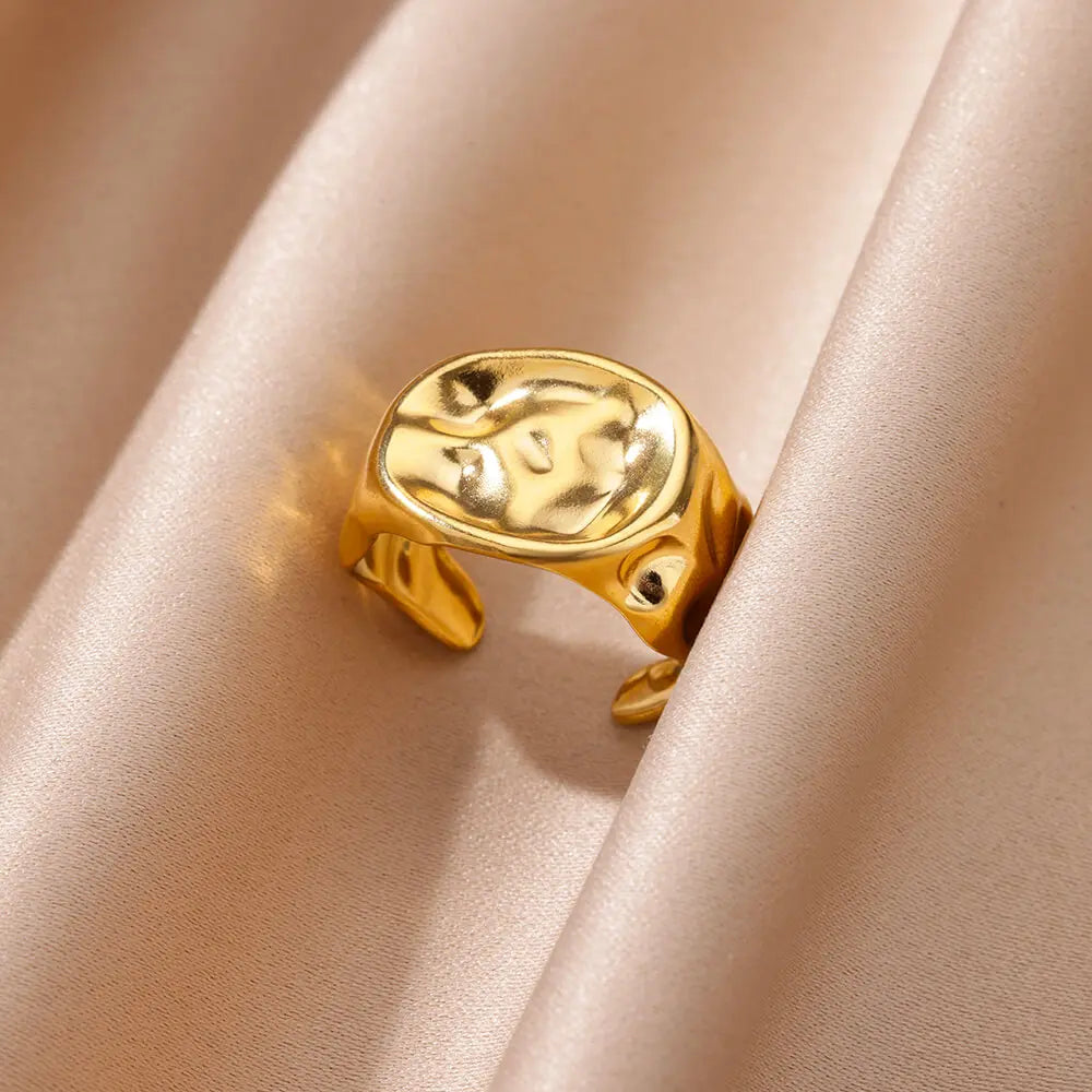 Irregular Geometric Gold Ring – Stainless Steel Party & Fashion Jewelry for Women