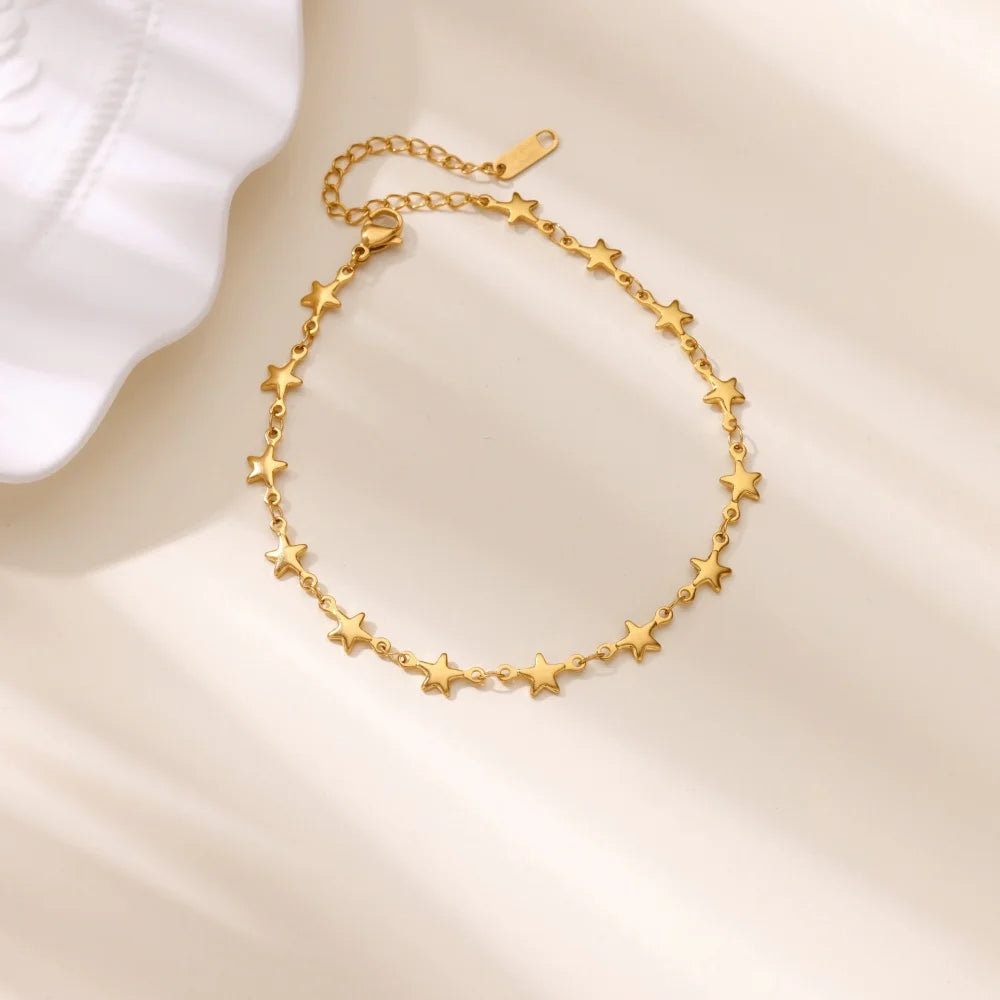 ❤️ Stainless Steel Heart Bracelet for Women | Gold Color Geometric Link Chain | Waterproof Fashion Jewelry Gift