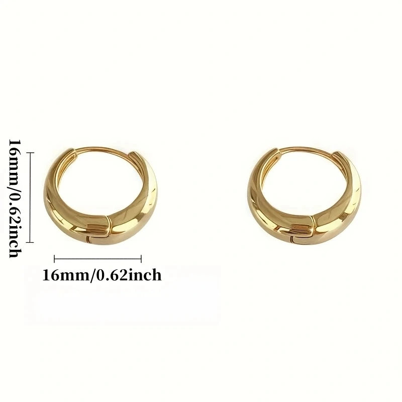 ✨ 2Pcs Elegant French Hoop Earrings – Stainless Steel Hypoallergenic Retro Design | Christmas Gift for Women