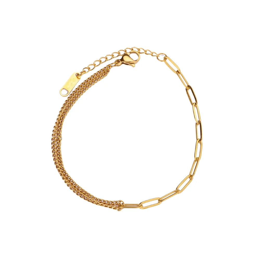 ❤️ Stainless Steel Heart Bracelet for Women | Gold Color Geometric Link Chain | Waterproof Fashion Jewelry Gift