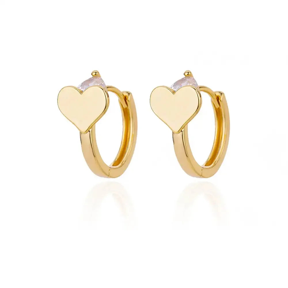 ✨ Hollow Zircon Heart Earrings for Women – Gold Stainless Steel Luxury Studs | Wedding, Couple & Gift Jewelry