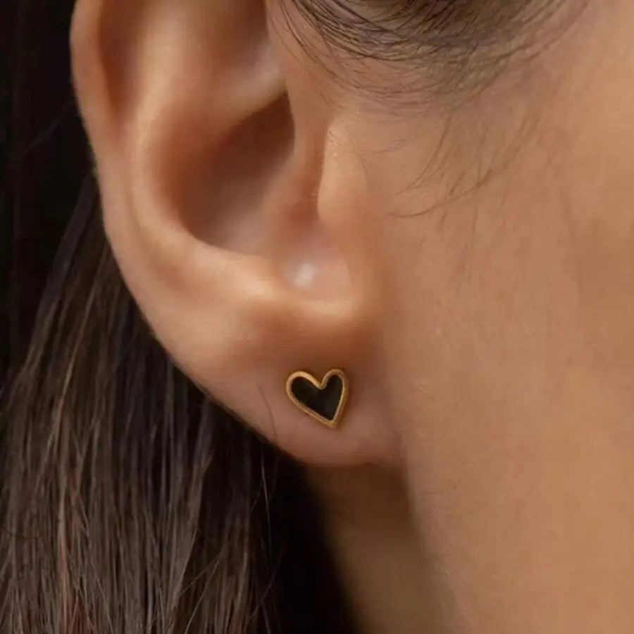 ❤️ Minimalist Heart Stud Earrings for Women | Stainless Steel Aesthetic Jewelry | Wedding & Christmas Gift Accessories