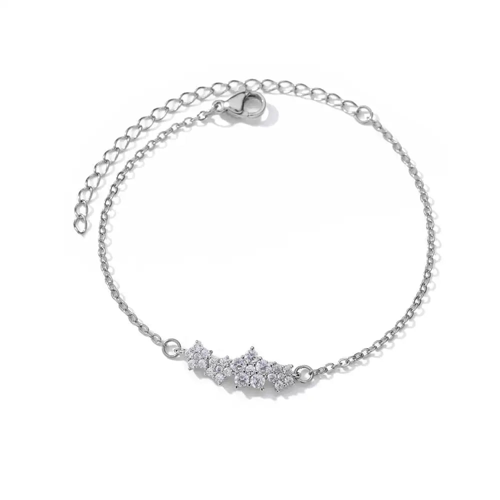 β¨ Crystal Zircon Star Bracelet for Women | Gold Plated Stainless Steel Charm | Trendy Wedding & Party Jewelry Gift