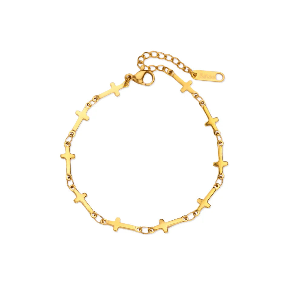 ❤️ Stainless Steel Heart Bracelet for Women | Gold Color Geometric Link Chain | Waterproof Fashion Jewelry Gift