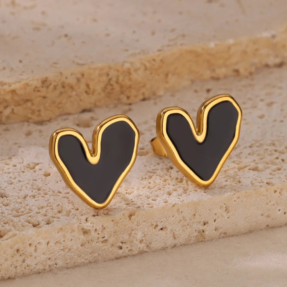 ❤️ Minimalist Heart Stud Earrings for Women | Stainless Steel Aesthetic Jewelry | Wedding & Christmas Gift Accessories