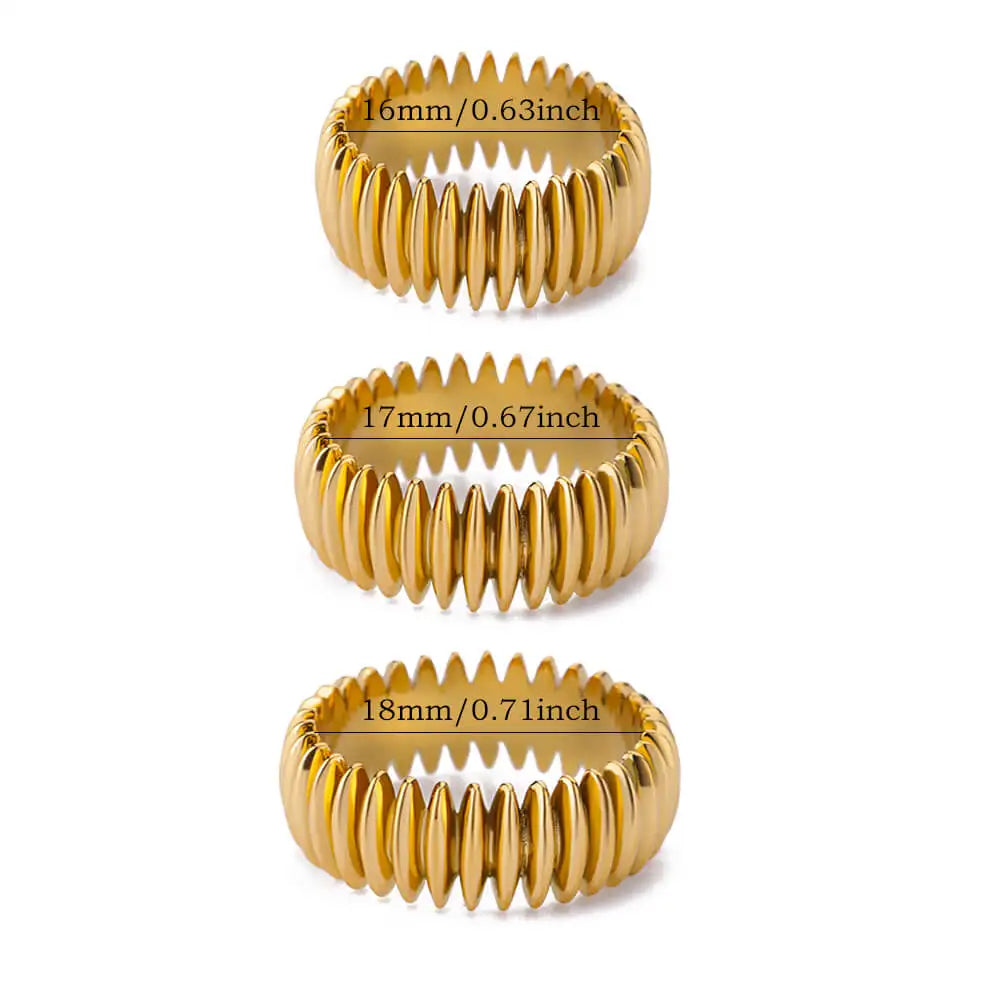 Vintage Gold Bullet Ring – Stainless Steel Geometric Punk Style Jewelry for Women