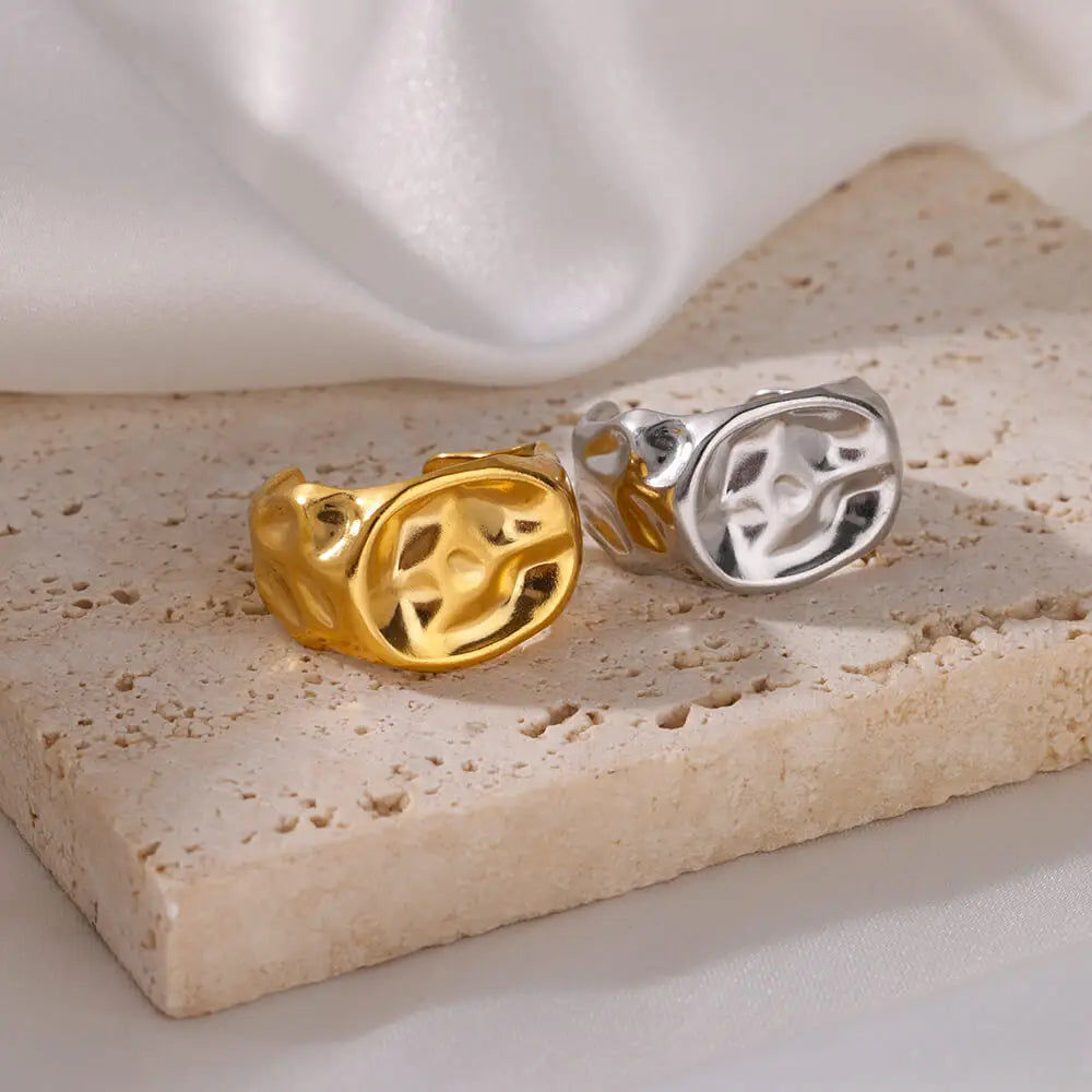 Irregular Geometric Gold Ring – Stainless Steel Party & Fashion Jewelry for Women