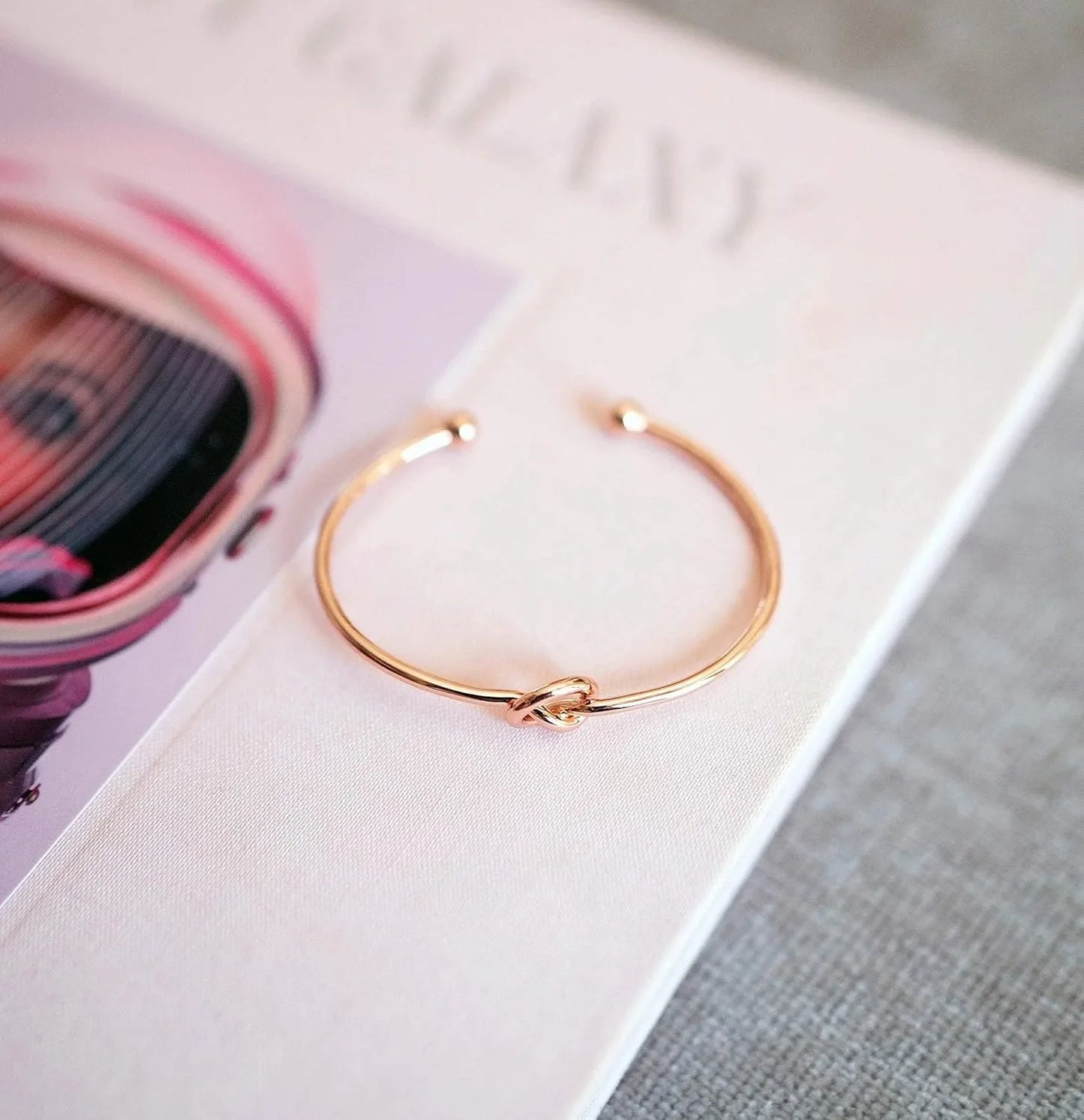 Forever Love Knot Infinity Bangle – Adjustable Gold & Silver Plated Bracelet for Women | Symbol of Eternal Love