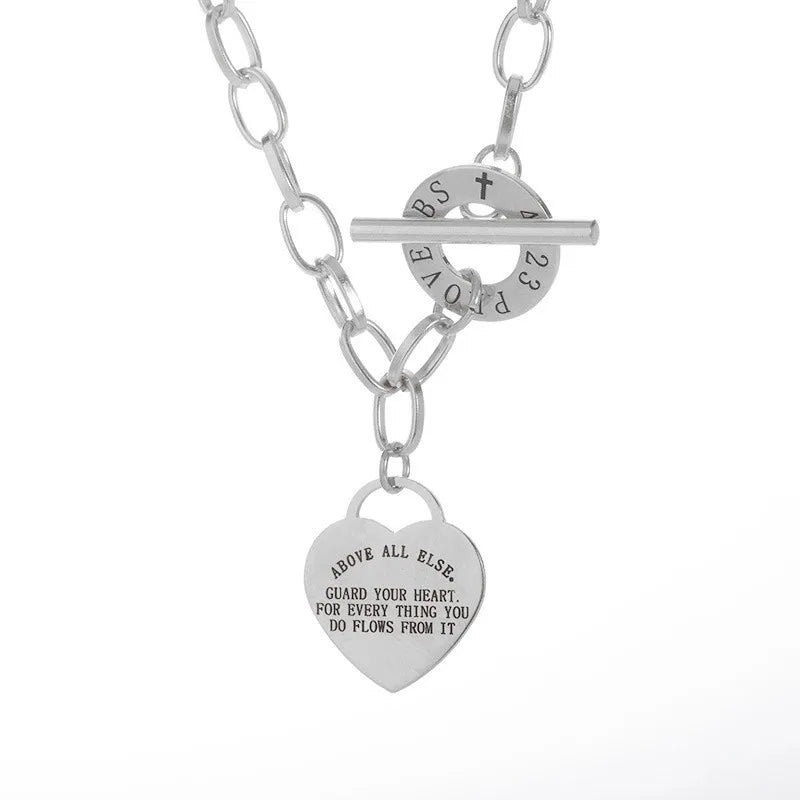 ✨ Stainless Steel Love Heart Pendant Necklace for Women – 2025 Trendy Lip Chain Jewelry | Minimalist Gift with Free Shipping