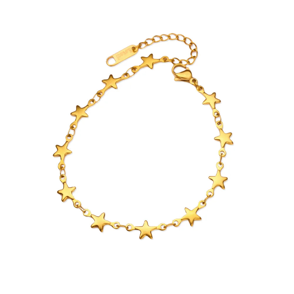 ❤️ Stainless Steel Heart Bracelet for Women | Gold Color Geometric Link Chain | Waterproof Fashion Jewelry Gift