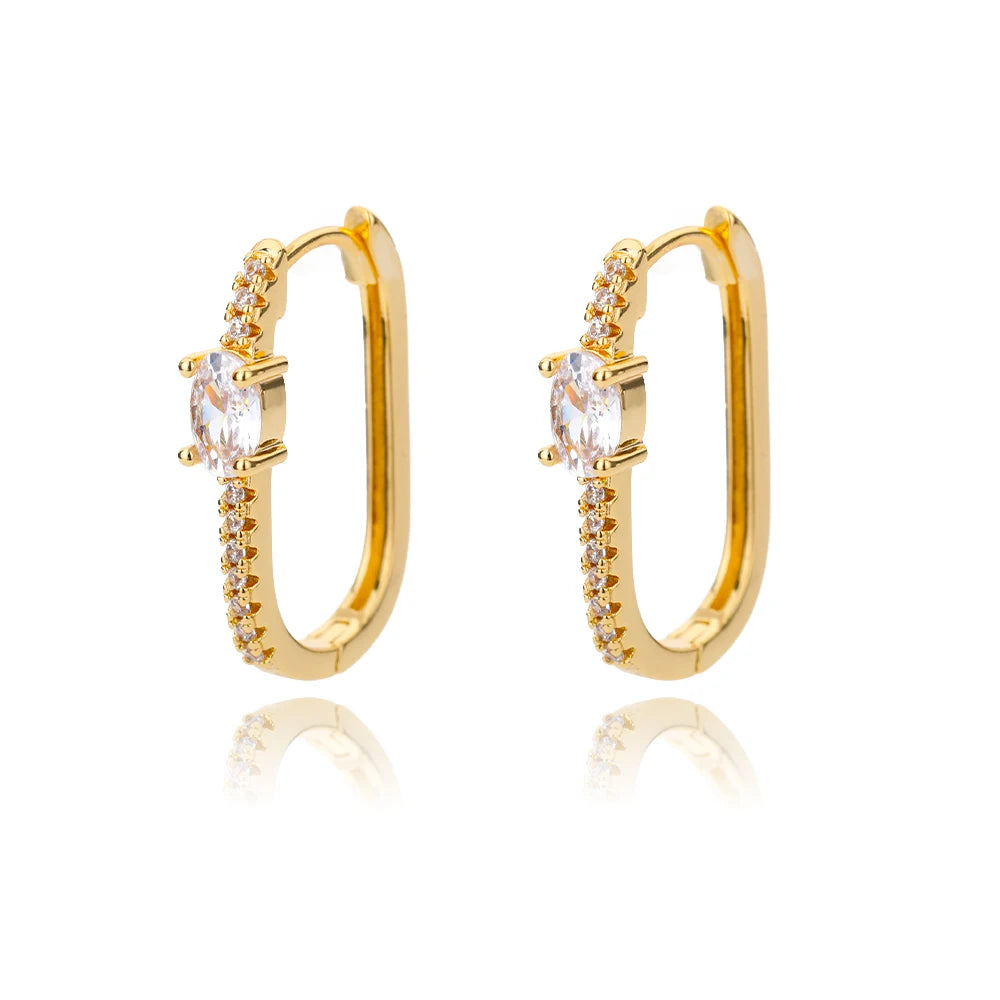 ✨ Minimalist Zircon Irregular Stud Earrings – Stainless Steel Round Fashion Jewelry for Women | Party, Wedding & Gift