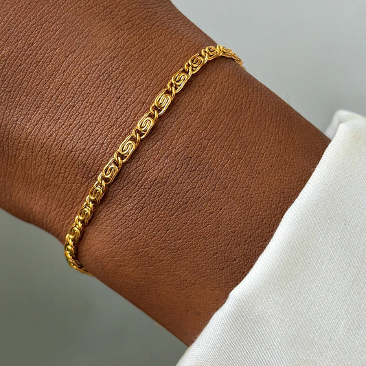 FTCY Stainless Steel Chain Bracelet | Gold Color Lightweight Women’s Bracelet & Anklet | Luxury Everyday Jewelry
