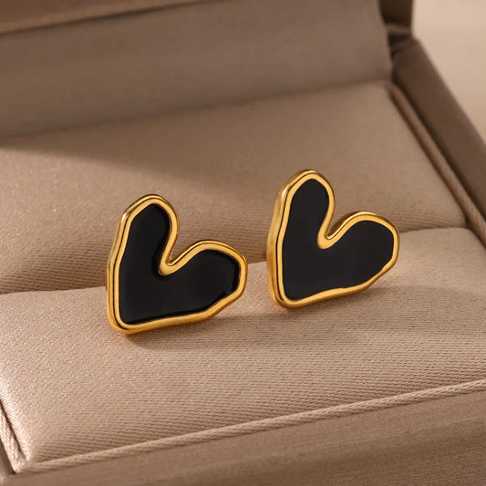 ❤️ Minimalist Heart Stud Earrings for Women | Stainless Steel Aesthetic Jewelry | Wedding & Christmas Gift Accessories