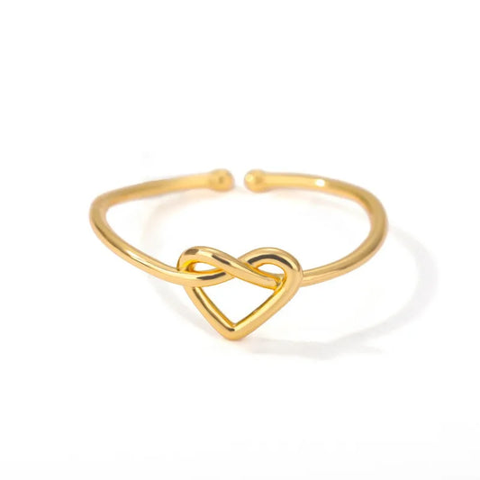 Zircon Little Heart Ring – Minimalist Gold-Plated Stainless Steel Women’s Jewelry Gift