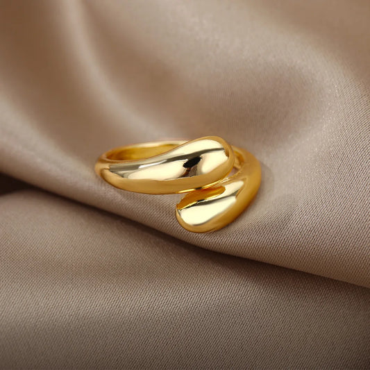 Stainless Steel Rings for Women – 2024 Trend Gold Color Wedding & Couple Jewelry – Free Shipping