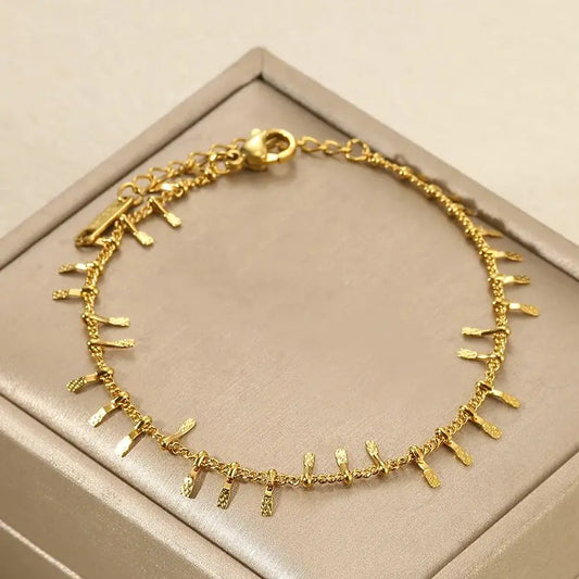 ✨ 316L Stainless Steel Anklet for Women | Gold Geometric Adjustable Chain | Summer Beach Wedding Jewelry Gift
