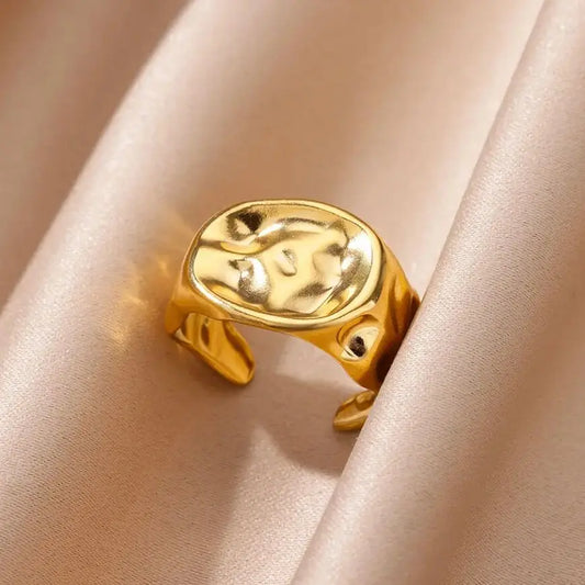 Irregular Geometric Gold Ring – Stainless Steel Party & Fashion Jewelry for Women