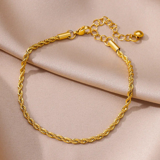 ✨ Minimalist Paperclip Chain Anklet for Women | Stainless Steel Gold Link Chain Bracelet | Trendy Jewelry Gift for Mom