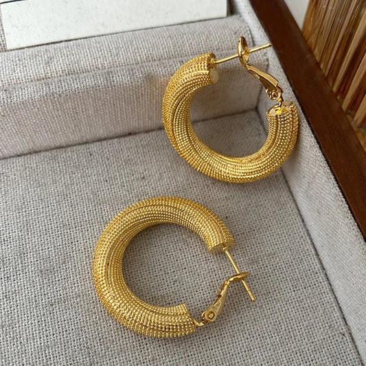 ✨ Classic Copper Clip-On Earrings for Women – Elegant Round Fashion Jewelry | Trendy Party & Holiday Gift